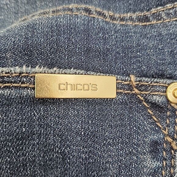 Chicos Jeans Size 2R Chicos 00R Pearls So Slimming Girlfriend Ankle Beads 28x26 - Picture 6 of 13